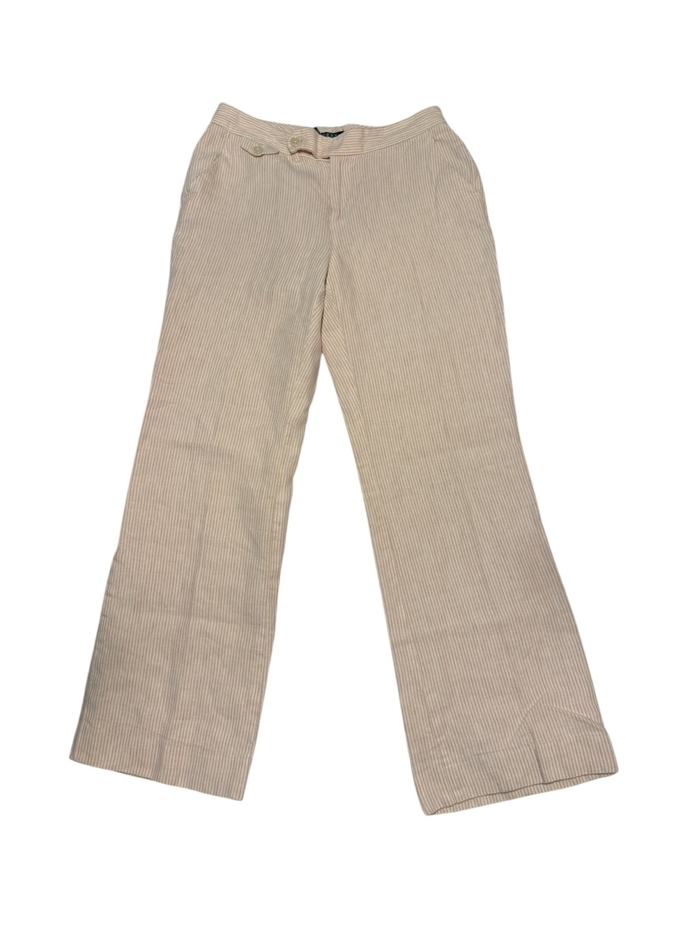 Lauren Ralph Lauren 100% Linen Pink Pinstripe Pants